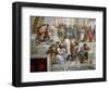 The School of Athens, Detail from the Left Hand Side Showing Pythagoras-Raphael-Framed Premium Giclee Print