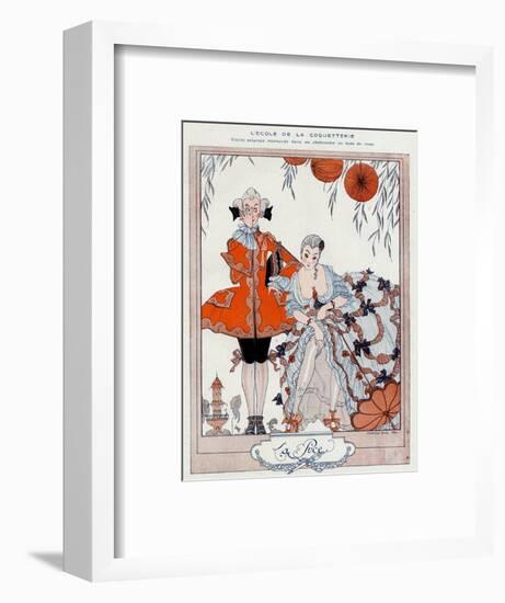 The School of Coquetry!-Georges Barbier-Framed Art Print