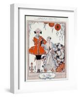 The School of Coquetry!-Georges Barbier-Framed Art Print