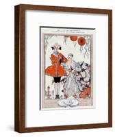 The School of Coquetry!-Georges Barbier-Framed Art Print