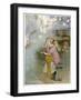 The Schoolgirl at Her Desk Day-Dreams of the Pleasures of the Christmas Holidays-Honor C. Appleton-Framed Art Print