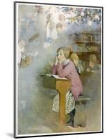 The Schoolgirl at Her Desk Day-Dreams of the Pleasures of the Christmas Holidays-Honor C. Appleton-Mounted Art Print