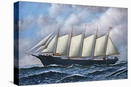 The Schooner Diria, 1918-Antonio Jacobsen-Stretched Canvas