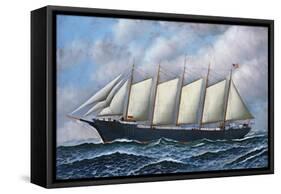 The Schooner Diria, 1918-Antonio Jacobsen-Framed Stretched Canvas