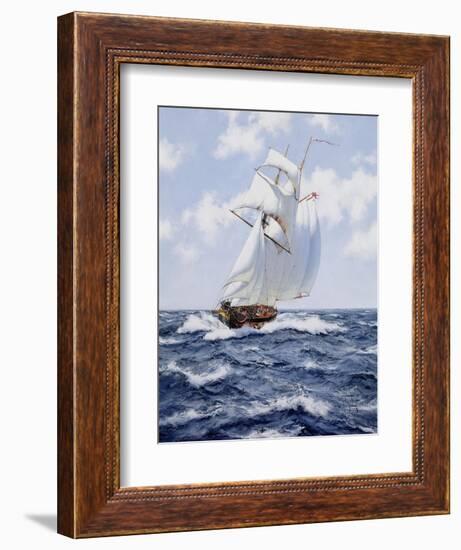 The Schooner 'H.M.S. Pickle', c.1992-James Brereton-Framed Giclee Print