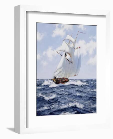 The Schooner 'H.M.S. Pickle', c.1992-James Brereton-Framed Giclee Print