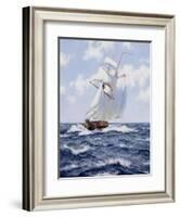 The Schooner 'H.M.S. Pickle', c.1992-James Brereton-Framed Giclee Print