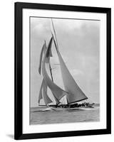 The Schooner Half Moon at Sail, 1910s-Edwin Levick-Framed Art Print