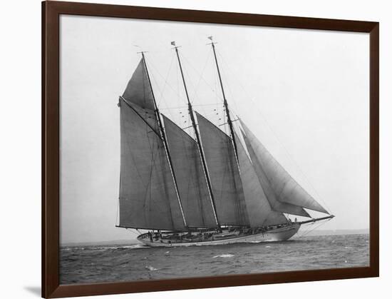 The Schooner Karina at Sail, 1919-Edwin Levick-Framed Art Print
