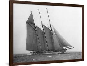 The Schooner Karina at Sail, 1919-Edwin Levick-Framed Art Print