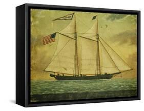 The Schooner Whig, American School, Mid 19th Century-null-Framed Stretched Canvas
