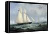 The Schooner Yacht 'Cambria', 188 Tons, Racing off Ryde, 1868-Arthur Wellington Fowles-Framed Stretched Canvas