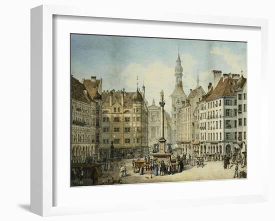 The Schrannenplatz, Munich-Simon Quaglio-Framed Giclee Print