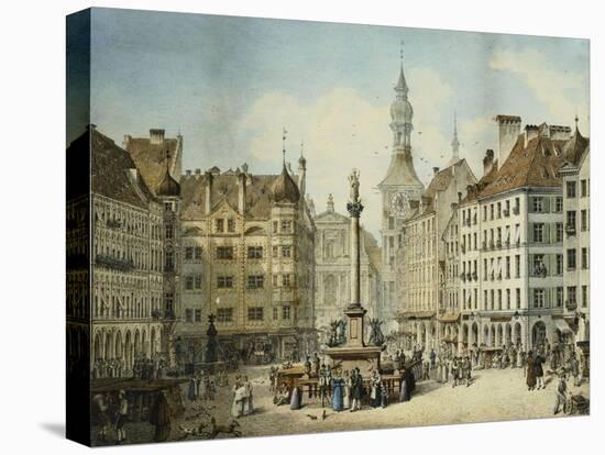 The Schrannenplatz, Munich-Simon Quaglio-Stretched Canvas