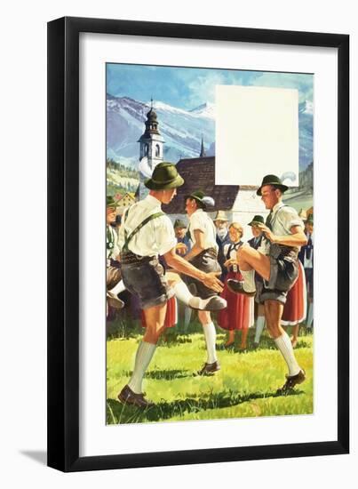 The Schuhplattler Dance from Austria-Robert Brook-Framed Giclee Print