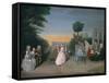 The Schutz Family and their Friends on a Terrace-Phillip Mercier-Framed Stretched Canvas