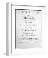 The Score to Handel's Messiah-null-Framed Photographic Print