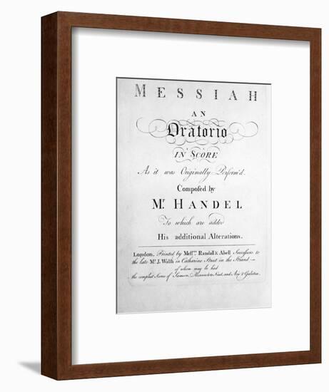 The Score to Handel's Messiah-null-Framed Photographic Print