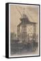 The Scotch Crane, Showing a Huge Derrick Crane on a Building Site in the City, c.1904-Thomas Robert Way-Framed Stretched Canvas
