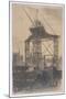 The Scotch Crane, Showing a Huge Derrick Crane on a Building Site in the City, c.1904-Thomas Robert Way-Mounted Giclee Print