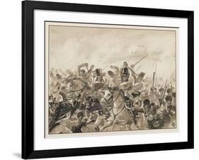 The Scots Greys and the 92nd Regiment in Action-J. Marshman-Framed Art Print