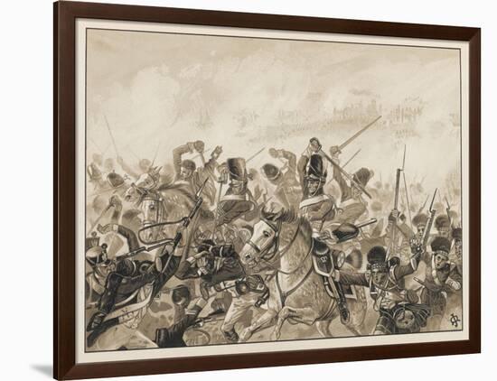 The Scots Greys and the 92nd Regiment in Action-J. Marshman-Framed Art Print