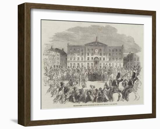 The Scots Greys Leaving Nottingham for the War in the East-null-Framed Giclee Print