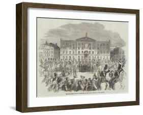 The Scots Greys Leaving Nottingham for the War in the East-null-Framed Giclee Print