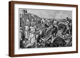 The Scottish Army Led by Robert the Bruce Defeats the Invading English Army of Edward Ii-null-Framed Art Print