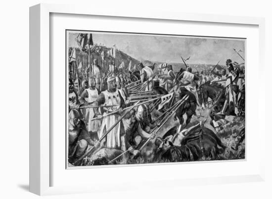 The Scottish Army Led by Robert the Bruce Defeats the Invading English Army of Edward Ii-null-Framed Art Print