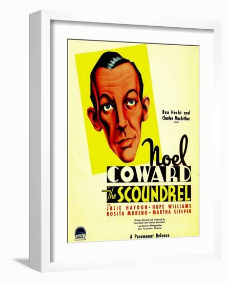 The Scoundrel, Noel Coward on Midget Window Card, 1935-null-Framed Photo