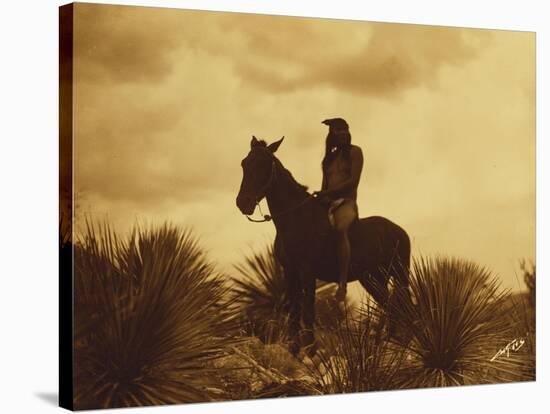 The Scout, Apache-Edward S Curtis-Stretched Canvas