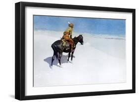 The Scout: Friends or Enemies?-Frederic Sackrider Remington-Framed Art Print