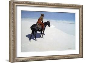 The Scout, Friends or Foes-Frederic Sackrider Remington-Framed Art Print