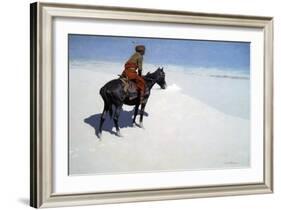 The Scout, Friends or Foes-Frederic Sackrider Remington-Framed Art Print