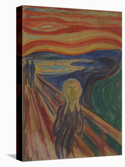 The Scream, by Edvard Munch, 1910, Norwegian Expressionist painting,-Edvard Munch-Stretched Canvas
