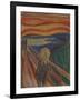 The Scream, by Edvard Munch, 1910, Norwegian Expressionist painting,-Edvard Munch-Framed Art Print