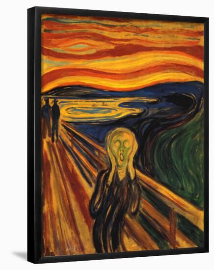 The Scream, c.1893-Edvard Munch-Framed Poster