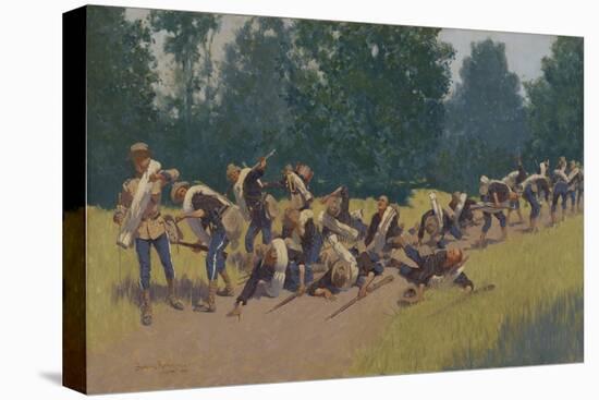 The Scream of Shrapnel at San Juan Hill, 1898-Frederic Remington-Stretched Canvas