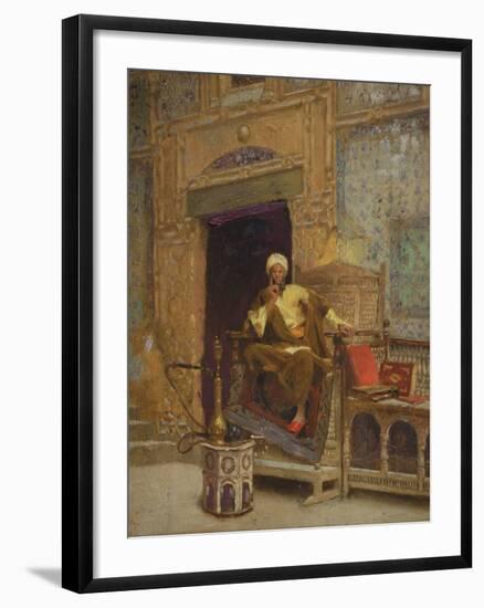 The Scribe (Oil on Panel)-Ludwig Deutsch-Framed Premium Giclee Print