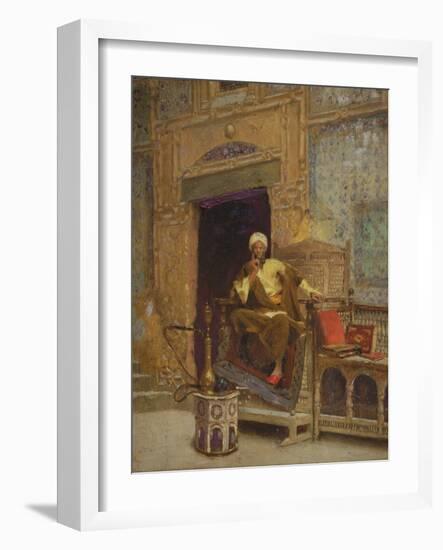 The Scribe (Oil on Panel)-Ludwig Deutsch-Framed Giclee Print