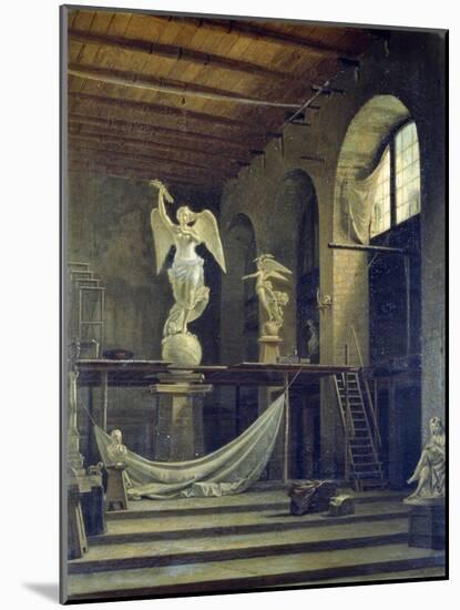 The Sculptor Caggiano's Studio with Statue of Victory-Francesco del Cossa-Mounted Giclee Print