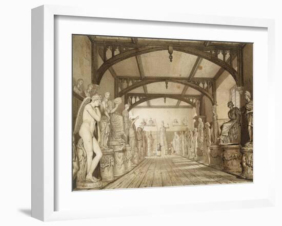 The Sculpture Gallery in the Examination Schools-William Westall-Framed Giclee Print