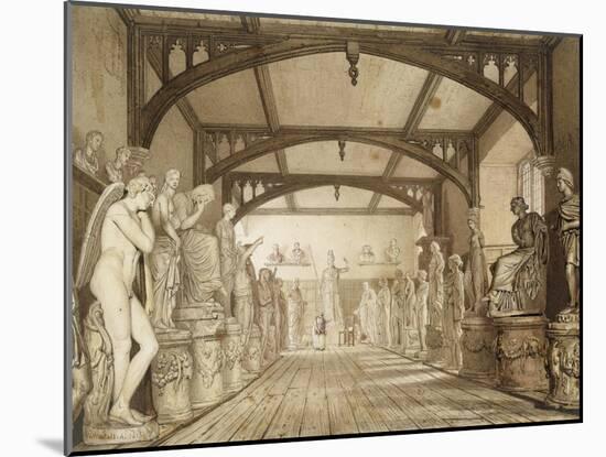 The Sculpture Gallery in the Examination Schools-William Westall-Mounted Giclee Print