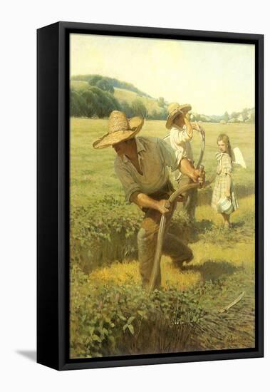 The Scythers, 1908-Newell Convers Wyeth-Framed Stretched Canvas