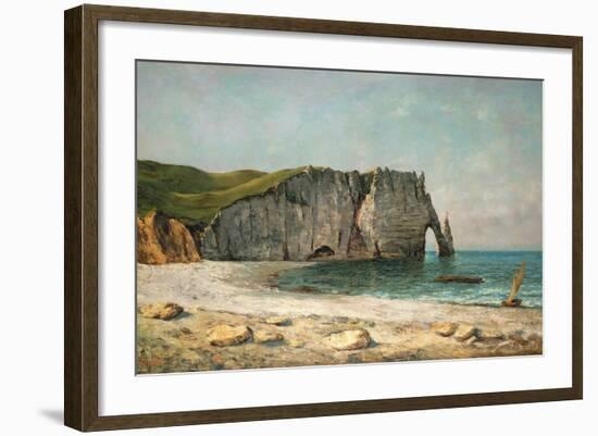 The Sea-Arch at Etretat, 1869-Gustave Courbet-Framed Giclee Print