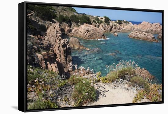 The Sea at Costa Paradiso, Sardinia, Italy, Mediterranean-Ethel Davies-Framed Stretched Canvas