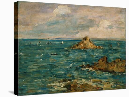 The Sea at Douarnenez, 1897-Eugene Louis Boudin-Stretched Canvas