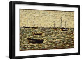 The Sea at Grandcamp; La Mer a Grandcamp, 1885-Georges Seurat-Framed Giclee Print