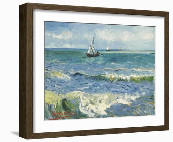 The Sea at Les Saintes-Maries-de-la-Mer, 1888-Vincent van Gogh-Framed Giclee Print